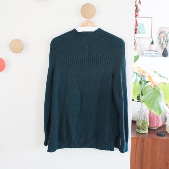 by Anthropologie Welford Tunic mock neck Pullover Sweater in Pine Green Small - Picture 2 of 11